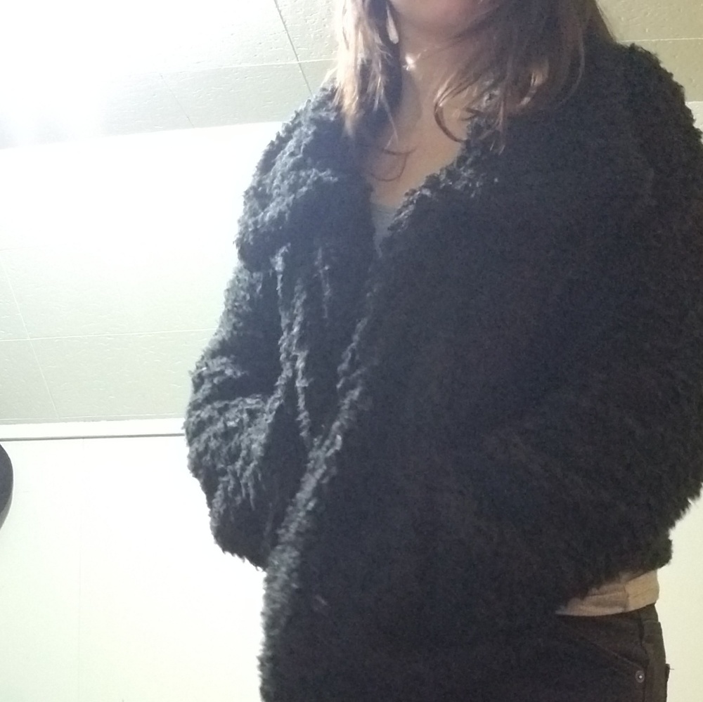 Bishop and young faux fur black jacket